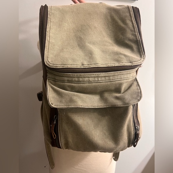 Leather and Canvas backpack - Picture 1 of 6